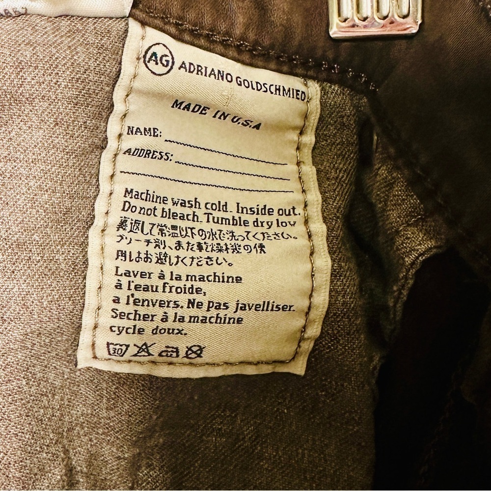 AG Adriano Goldschmied The Stilt Cigarette Leg Jeans Brown Stretch 28R - Picture 8 of 10